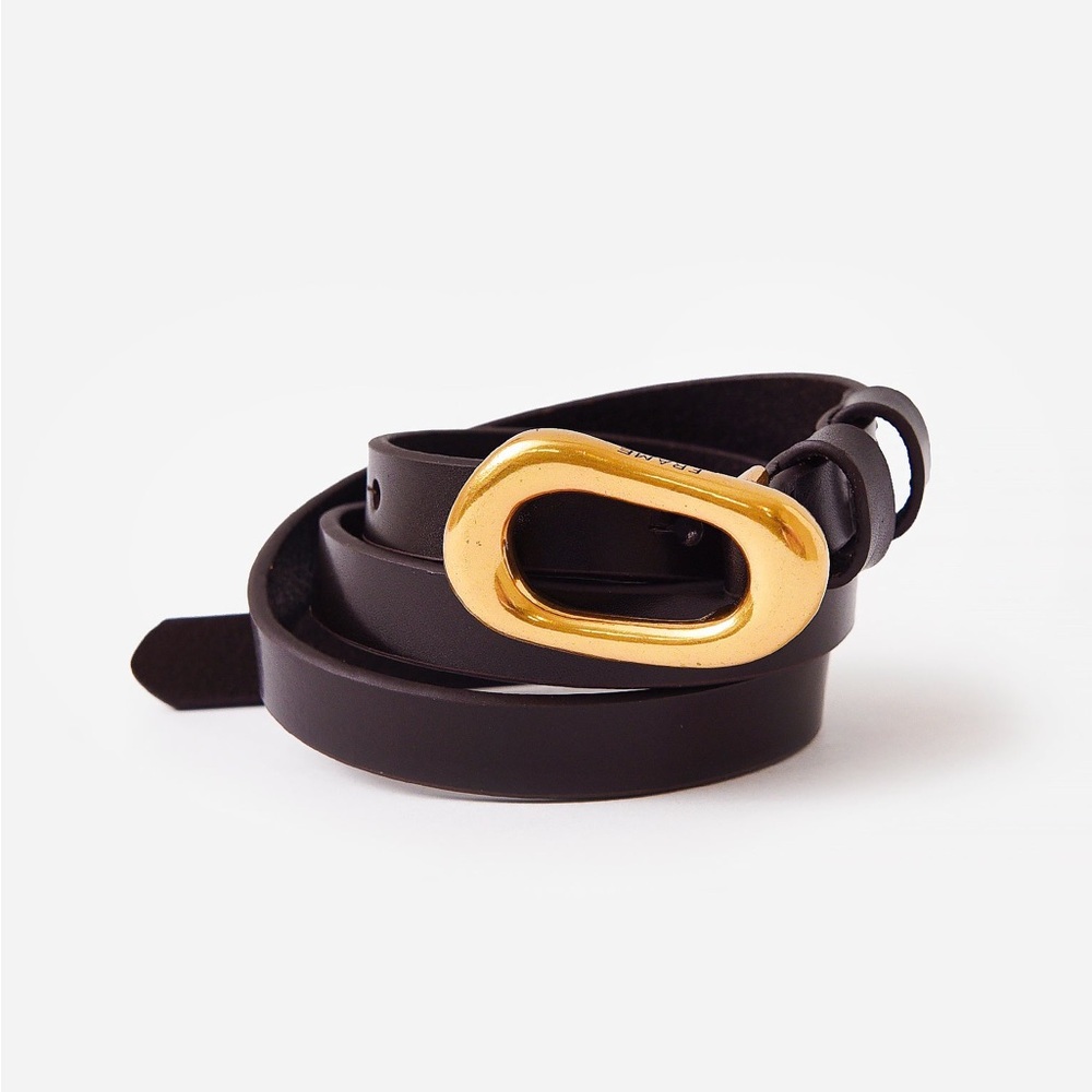 Frame Denim Brown Leather Petite Organic Shape Belt